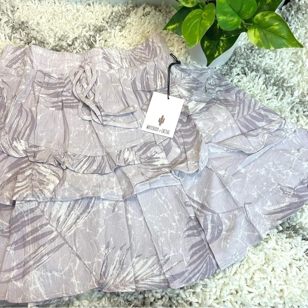 Whiteroom + Cactus Ivory Floral Skirt Set  Lilac/Lavender Floral Ruffle Skirt